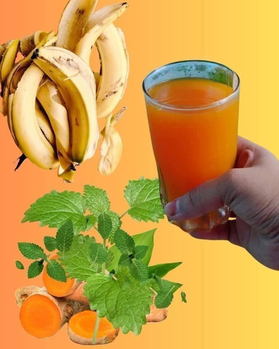 Banana peel-turmeric herbal wellness drink